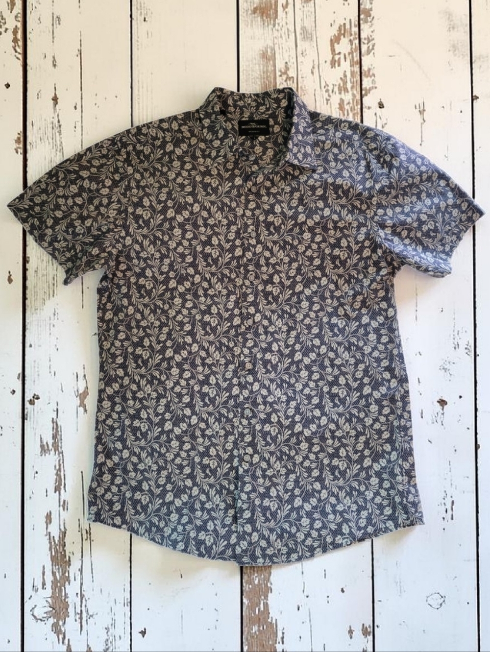 NWOT Rodd&Gunn Mens "Windstock" Floral Short Sleeve Sport Shirt Large Botanical